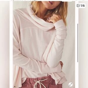We The Free Light Pink Cowl Neck Sweater Top